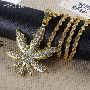 New Full Rhinestone Uzi Gun Cross Pendant Necklaces Long Cuban Link Chain Fashion Necklace For Unisex Hip Hop Jewelry