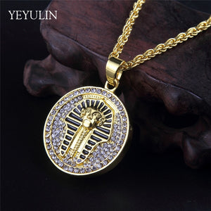 New Full Rhinestone Uzi Gun Cross Pendant Necklaces Long Cuban Link Chain Fashion Necklace For Unisex Hip Hop Jewelry