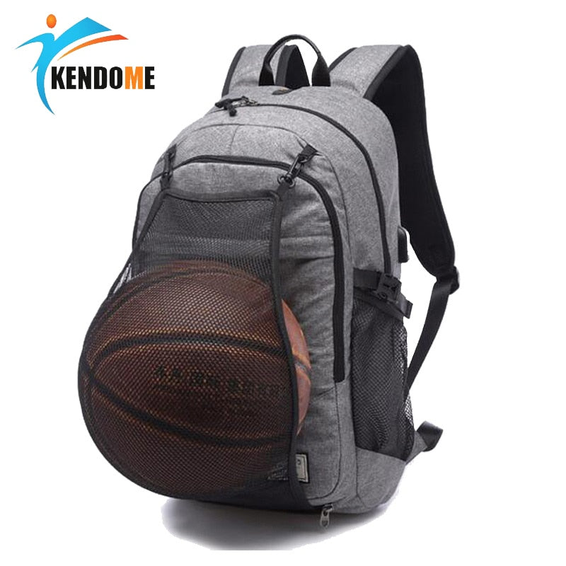 Outdoor Men's Sports Gym Bags Basketball Backpack School Bags For Teenager Boys Soccer Ball Pack Laptop Bag Football Net Gym Bag