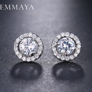 EMMAYA 4 Prongs Setting Top Quality CZ Cubic Zirconia Stud Earrings for Women Cheap Fashion Jewelry